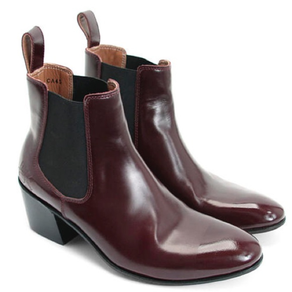 Fluevog Cairo Passenger Burgundy Chelsea Boots